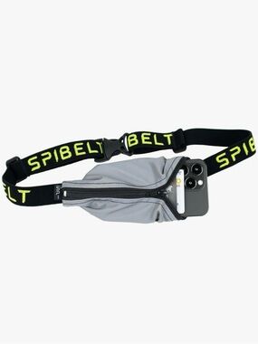 SPIbelt Reflective Gray Running Waist Pack with Neon Logo Strap